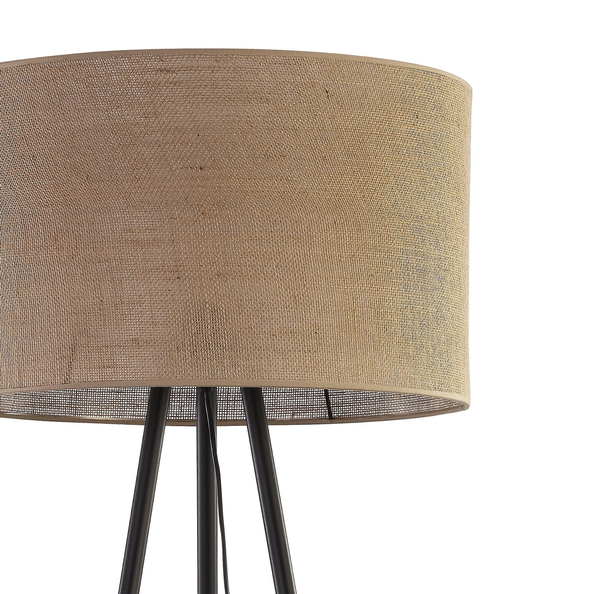 JUTE Natural Woven Floor Lamp for Living Room, Bedroom & Reading Nook – Scandinavian Minimalist Lighting - Dekor Butik