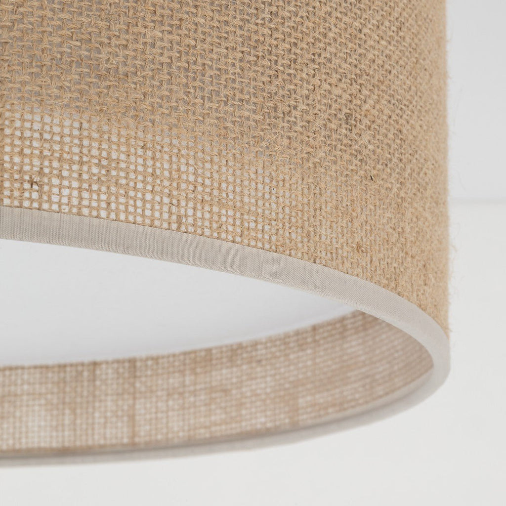 JUTE Natural Woven Flush Mount Ceiling Light Fixture for Kitchen, Hallway & Living Room – Scandinavian Minimalist Lighting - Dekor Butik