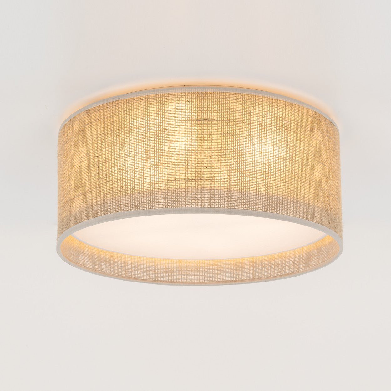 JUTE Natural Woven Flush Mount Ceiling Light Fixture for Kitchen, Hallway & Living Room – Scandinavian Minimalist Lighting - Dekor Butik