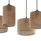 JUTE Natural Woven Jute Pendant Ceiling Light Fixture for Kitchen Island, Dining Room & Living Room - Dekor Butik