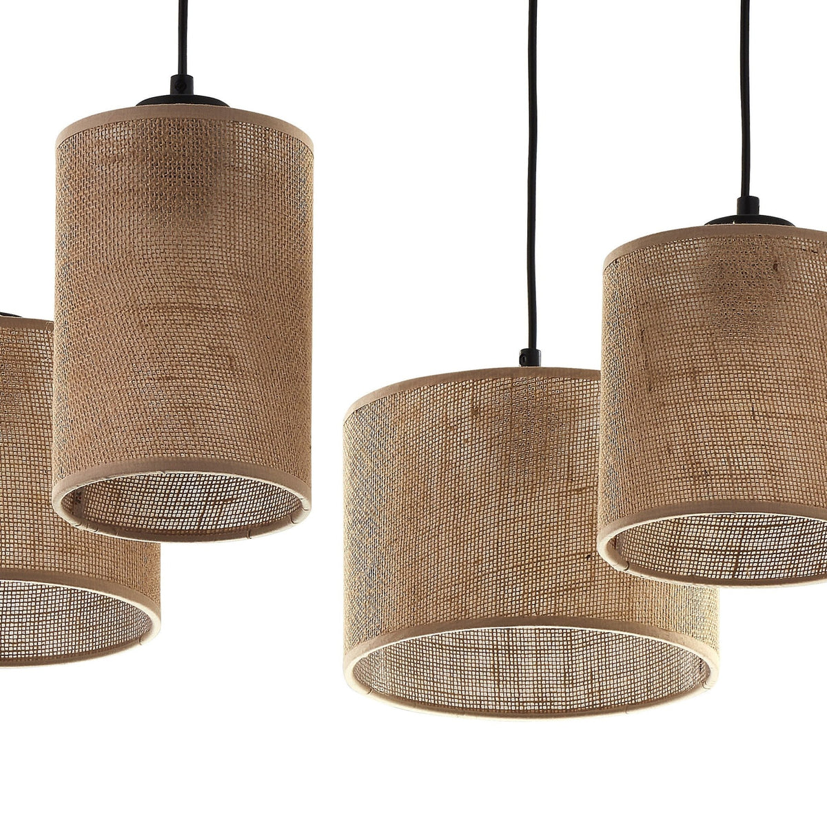 JUTE Natural Woven Jute Pendant Ceiling Light Fixture for Kitchen Island, Dining Room & Living Room - Dekor Butik