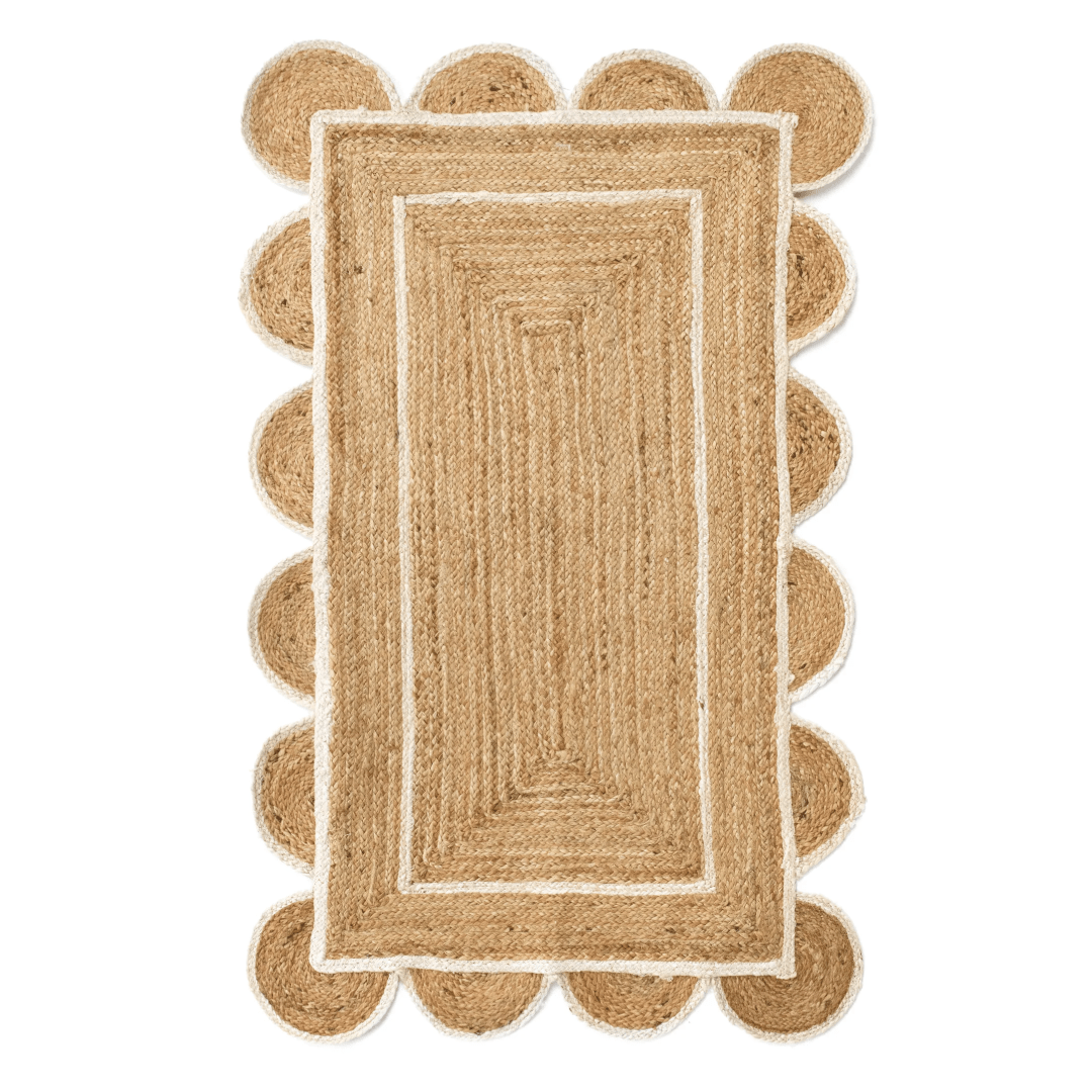 Area RugsJute Scallop Edge Rug - 24" x 36" - Dekor Butik