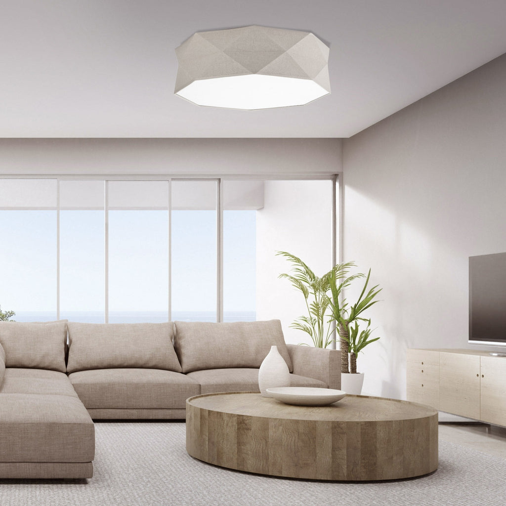 KANTOOR Beige Linen Flush Mount Light - Dekor Butik