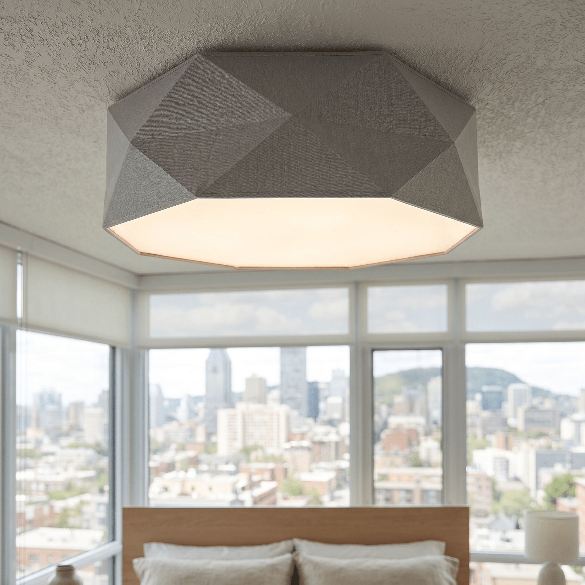 KANTOOR Gray Modern Flush Mount Light - Dekor Butik