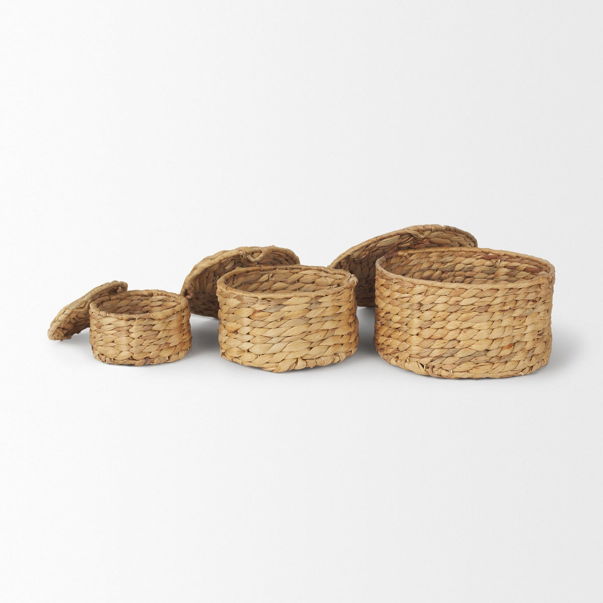 Kea Set of 3 Nesting Water Hyacinth Boxes with Lids - Dekor Butik