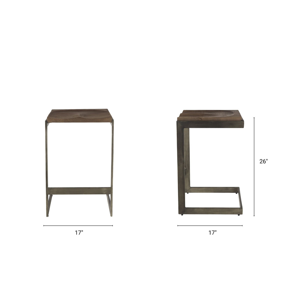 Kiran Wood Counter Stool - 2 Colors - Dekor Butik