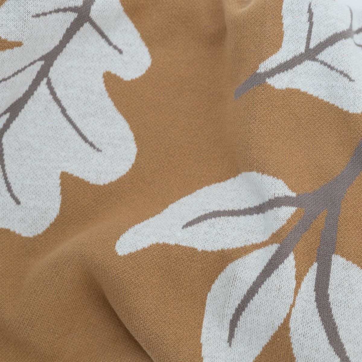 Throw BlanketsKnit Leaf Design Throw Blanket - Dekor Butik