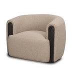Kornelia Textured Mushroom Fabric Barrel Accent Chair - Dekor Butik