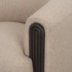 Kornelia Textured Mushroom Fabric Barrel Accent Chair - Dekor Butik