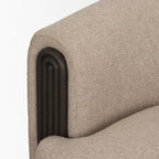 Kornelia Textured Mushroom Fabric Barrel Accent Chair - Dekor Butik