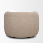 Kornelia Textured Mushroom Fabric Barrel Accent Chair - Dekor Butik