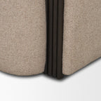 Kornelia Textured Mushroom Fabric Barrel Accent Chair - Dekor Butik