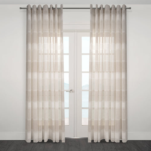 CurtainsLancia Striped Jacquard Semi Sheer Grommet Curtain - Dekor Butik