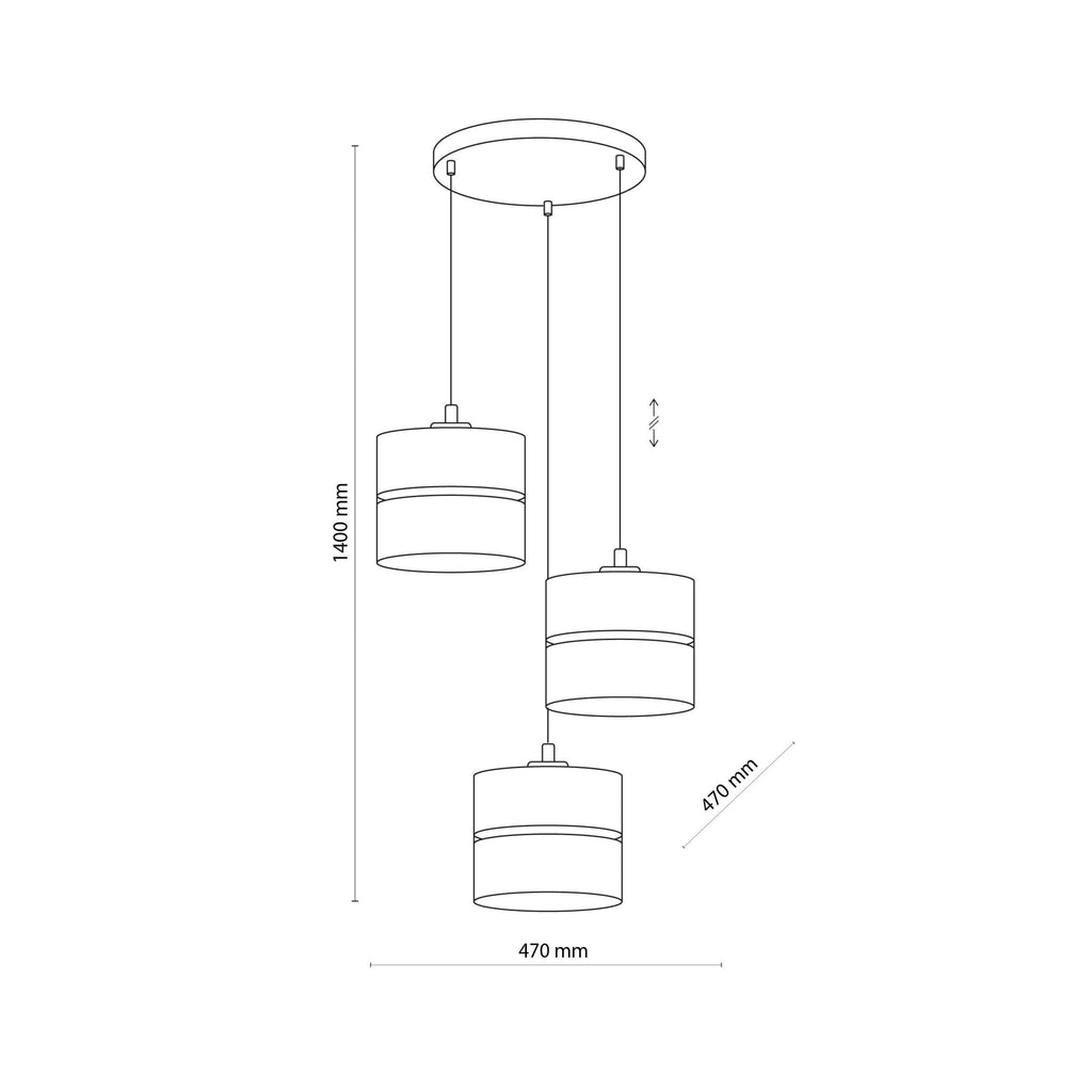LINOBIANCO 3 - Light Cluster Pendant with Linen & Jute Shades for Dining, Kitchen & Living Room - Dekor Butik