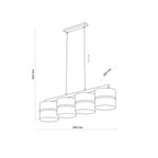 Linobianco 4 - Light Linear Pendant with Linen & Jute Shades for Kitchen Island & Dining Table - Dekor Butik