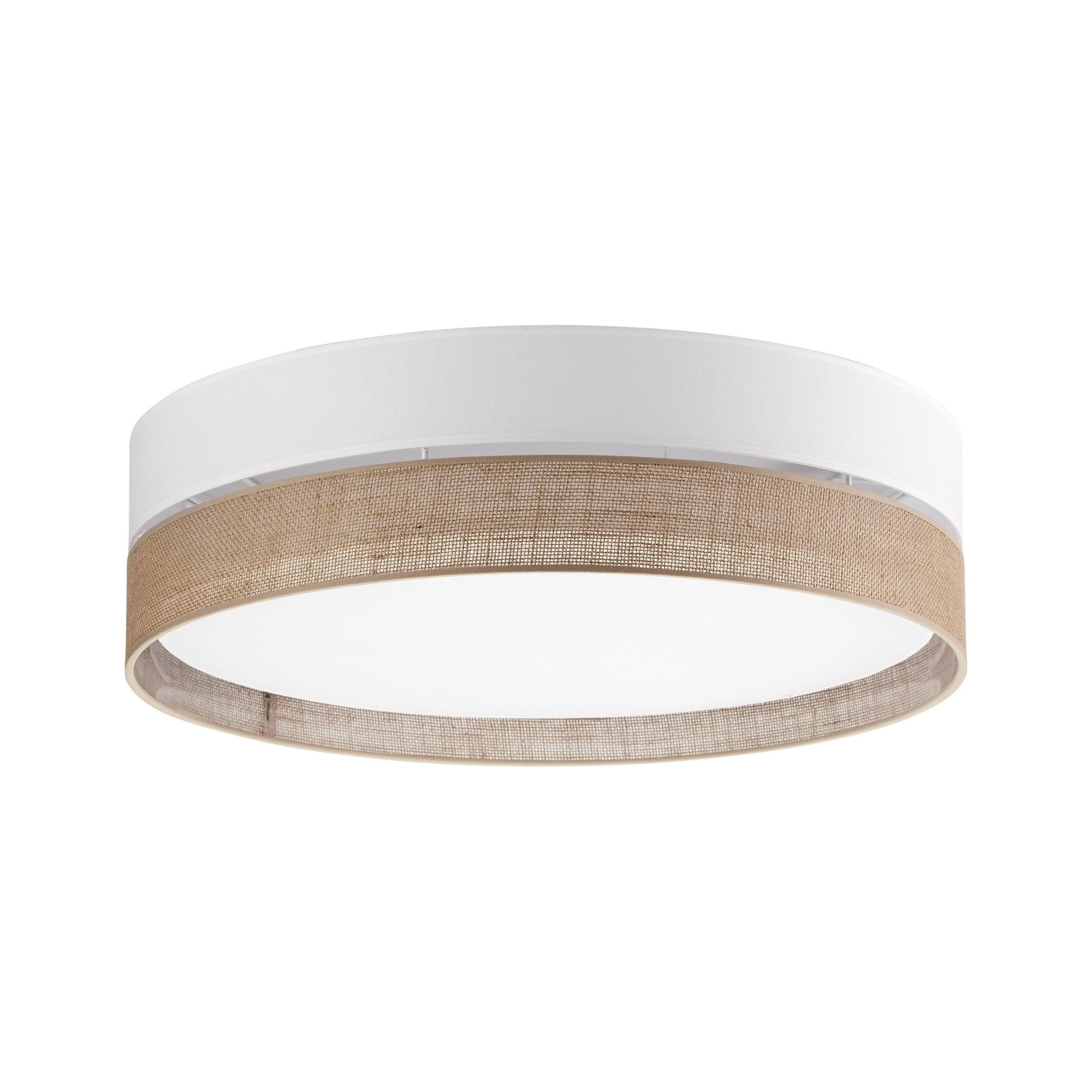 Linobianco Natural Linen Scandinavian Flush Mount Ceiling Light for Bedroom, Hallway & Low Ceilings - Dekor Butik