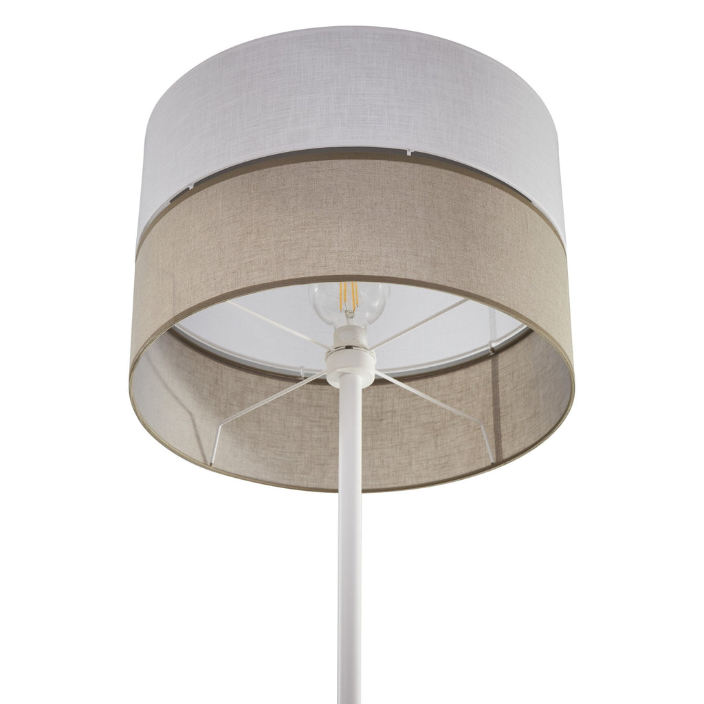 LINOBIANCO Natural Woven Floor Lamp for Living Room, Bedroom & Reading Nook – Scandinavian Minimalist Lighting - Dekor Butik