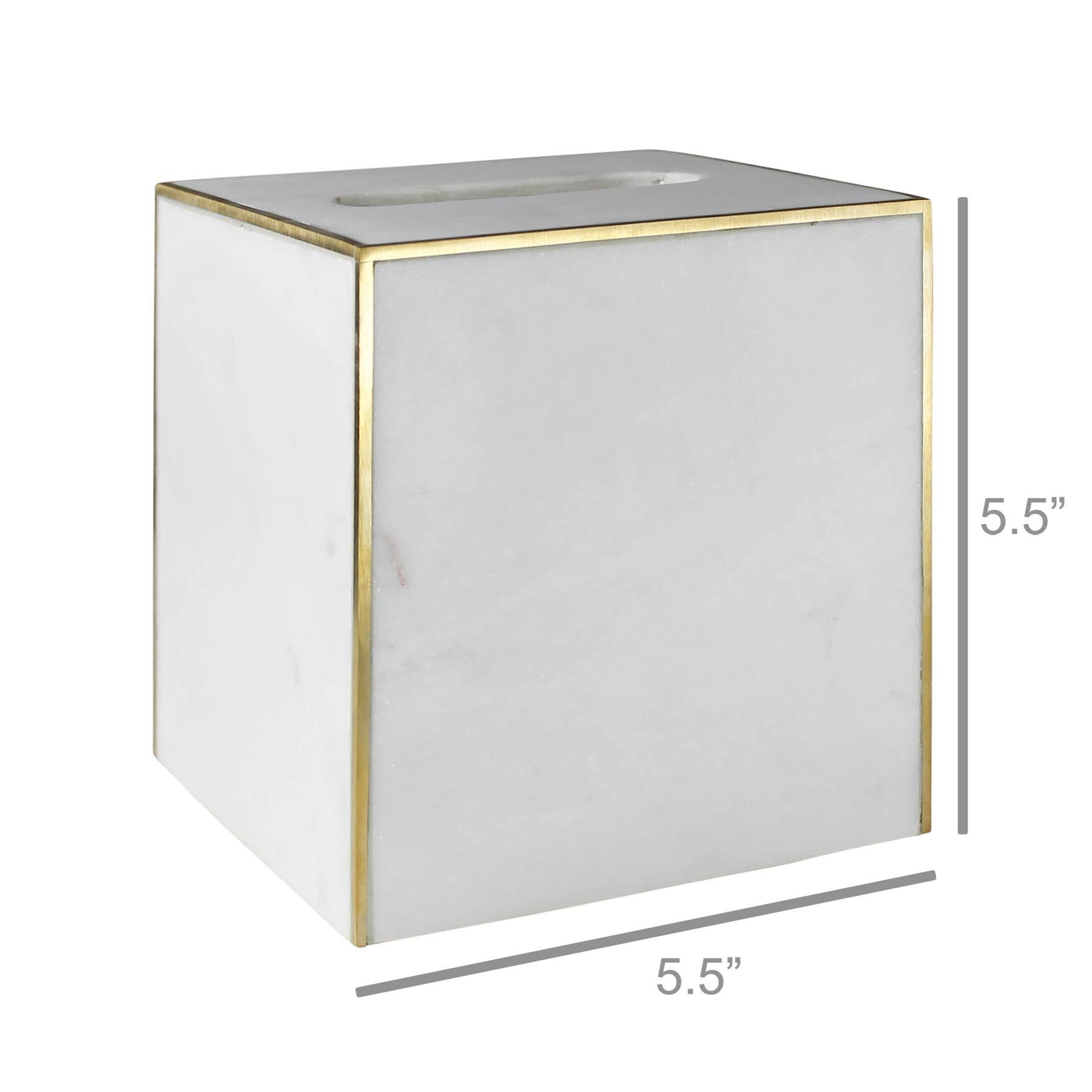 DecorLoren Tissue Holder, Marble & Brass - Dekor Butik