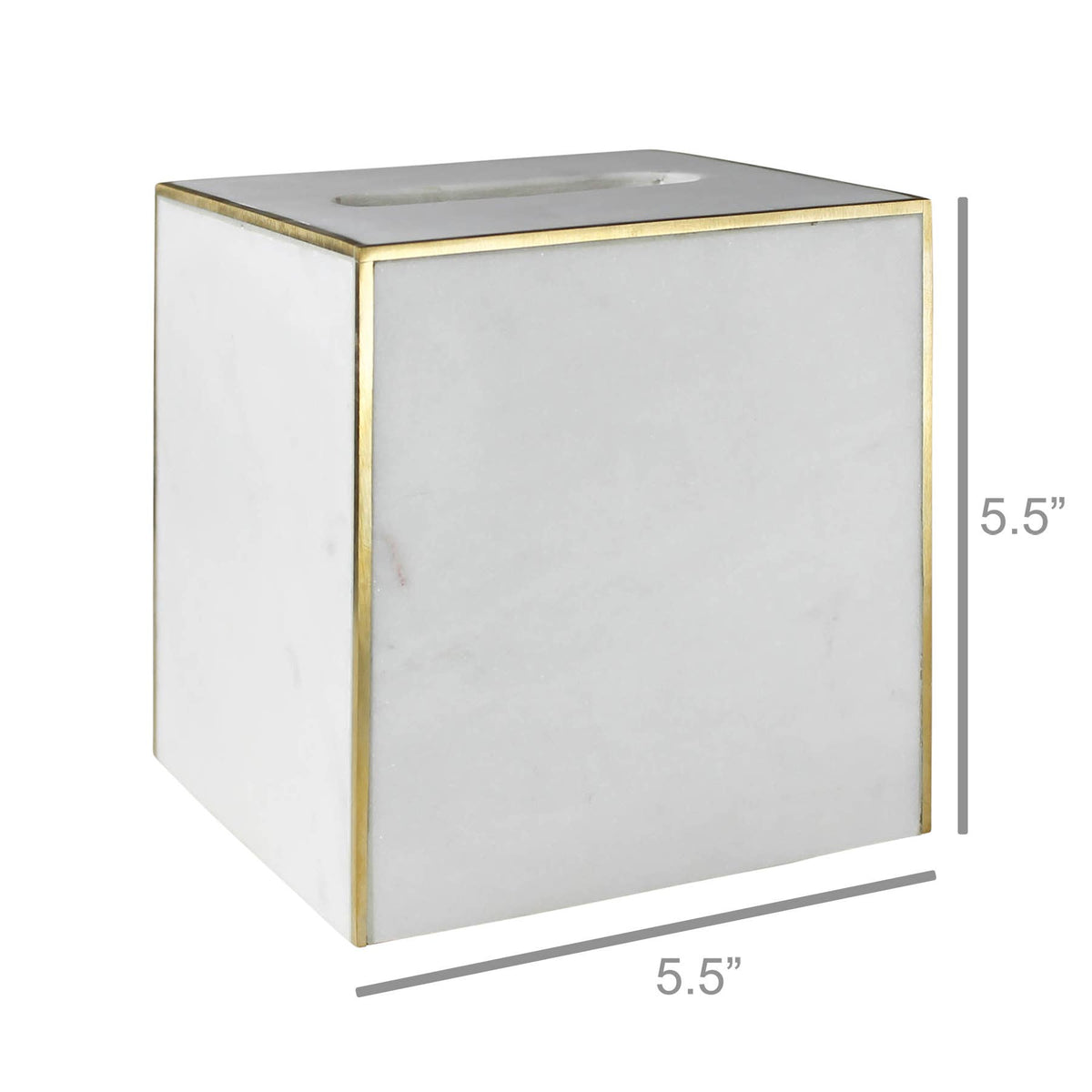 DecorLoren Tissue Holder, Marble & Brass - Dekor Butik