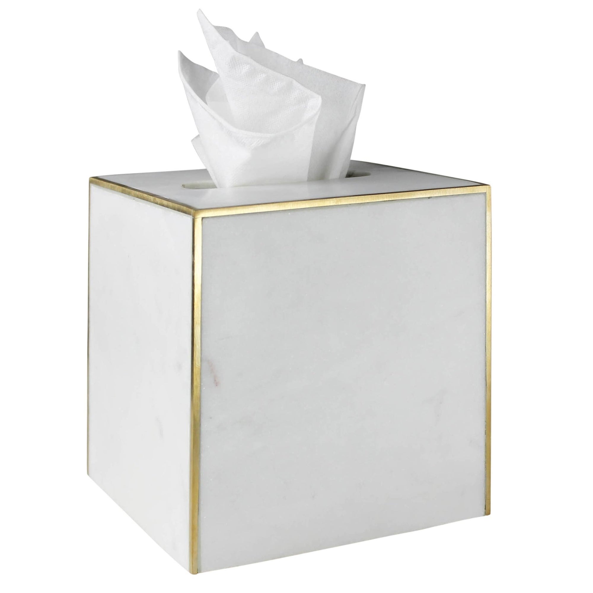 DecorLoren Tissue Holder, Marble & Brass - Dekor Butik
