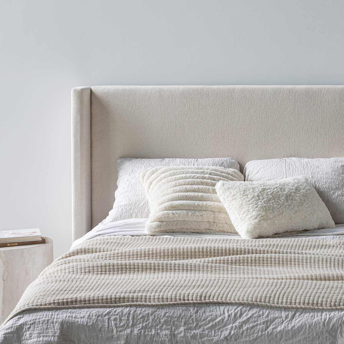 baseLourdes King Storage Drawer Bed - Cream - Dekor Butik