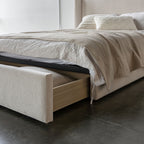 baseLourdes King Storage Drawer Bed - Cream - Dekor Butik