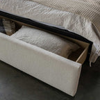 baseLourdes King Storage Drawer Bed - Cream - Dekor Butik