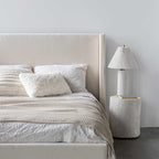 baseLourdes King Storage Drawer Bed - Cream - Dekor Butik