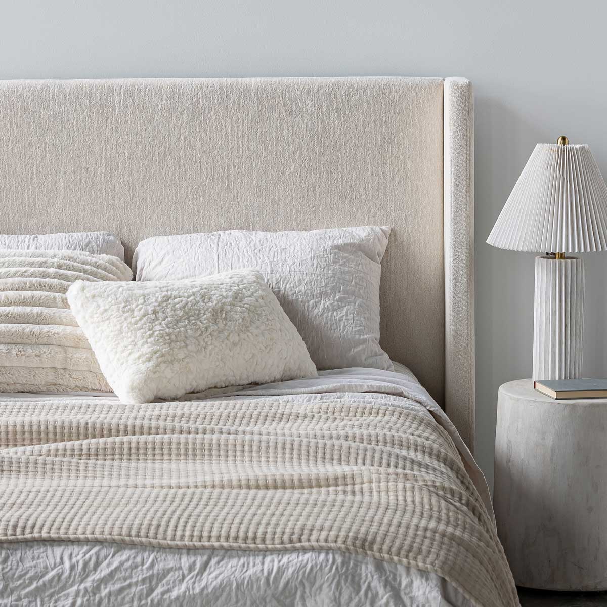 baseLourdes Queen Storage Drawer Bed - Cream - Dekor Butik