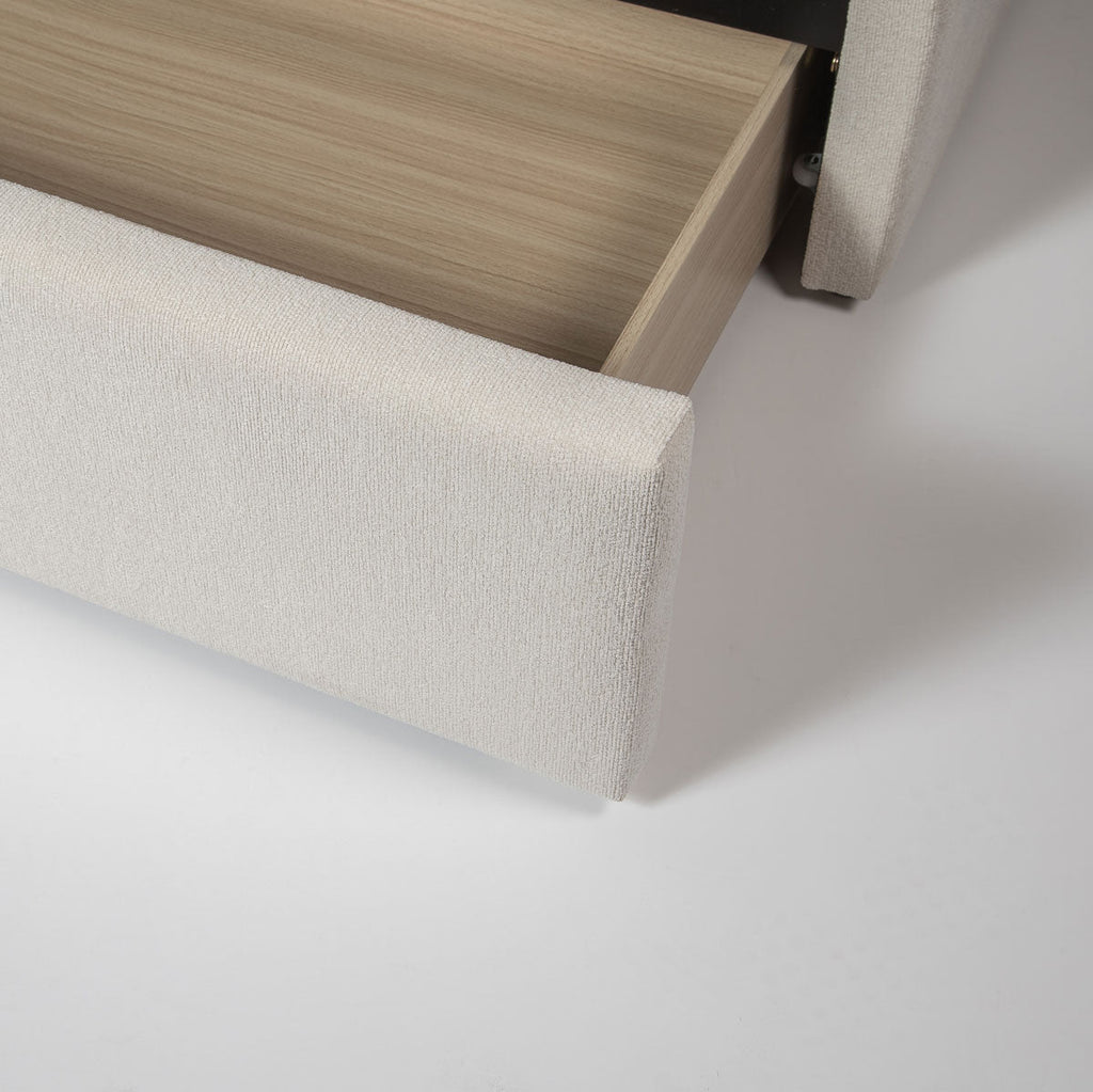 baseLourdes Queen Storage Drawer Bed - Cream - Dekor Butik