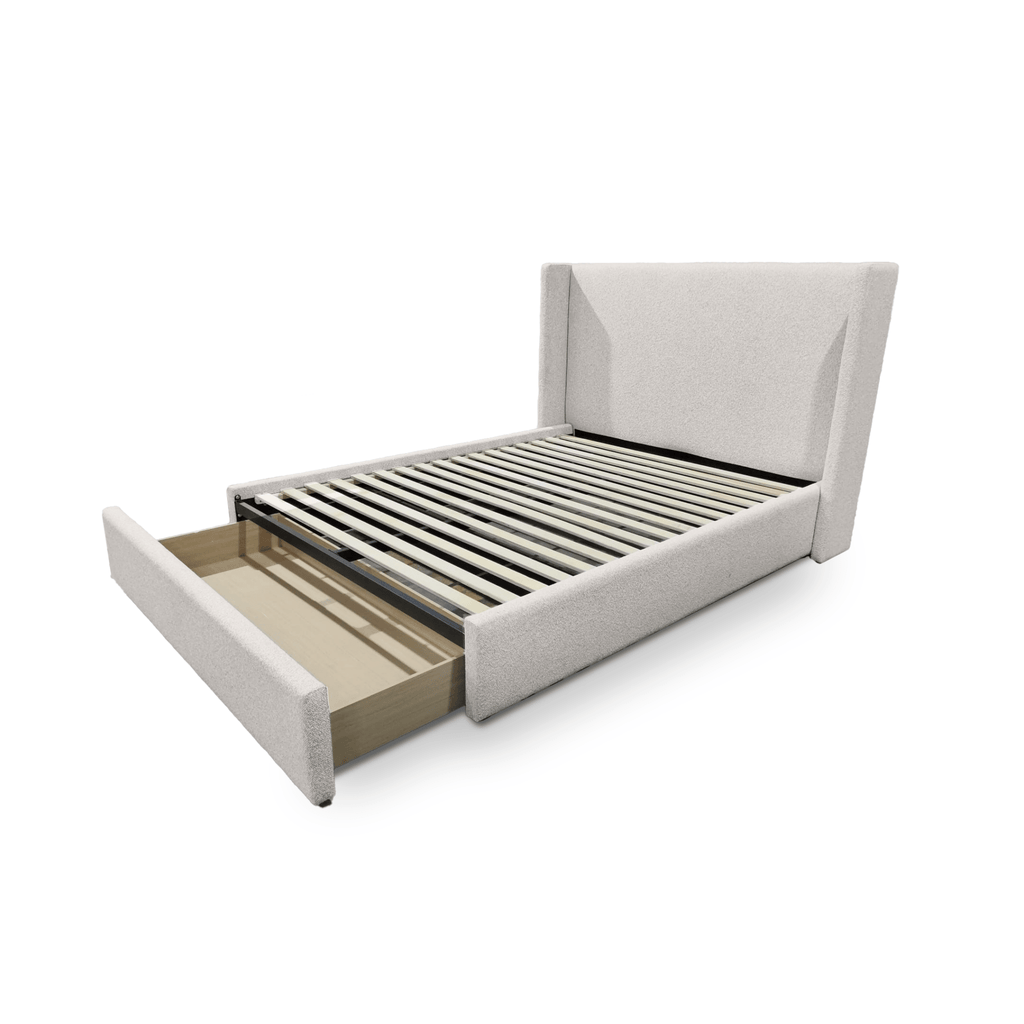 baseLourdes Queen Storage Drawer Bed - Cream - Dekor Butik