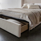 baseLourdes Queen Storage Drawer Bed - Cream - Dekor Butik