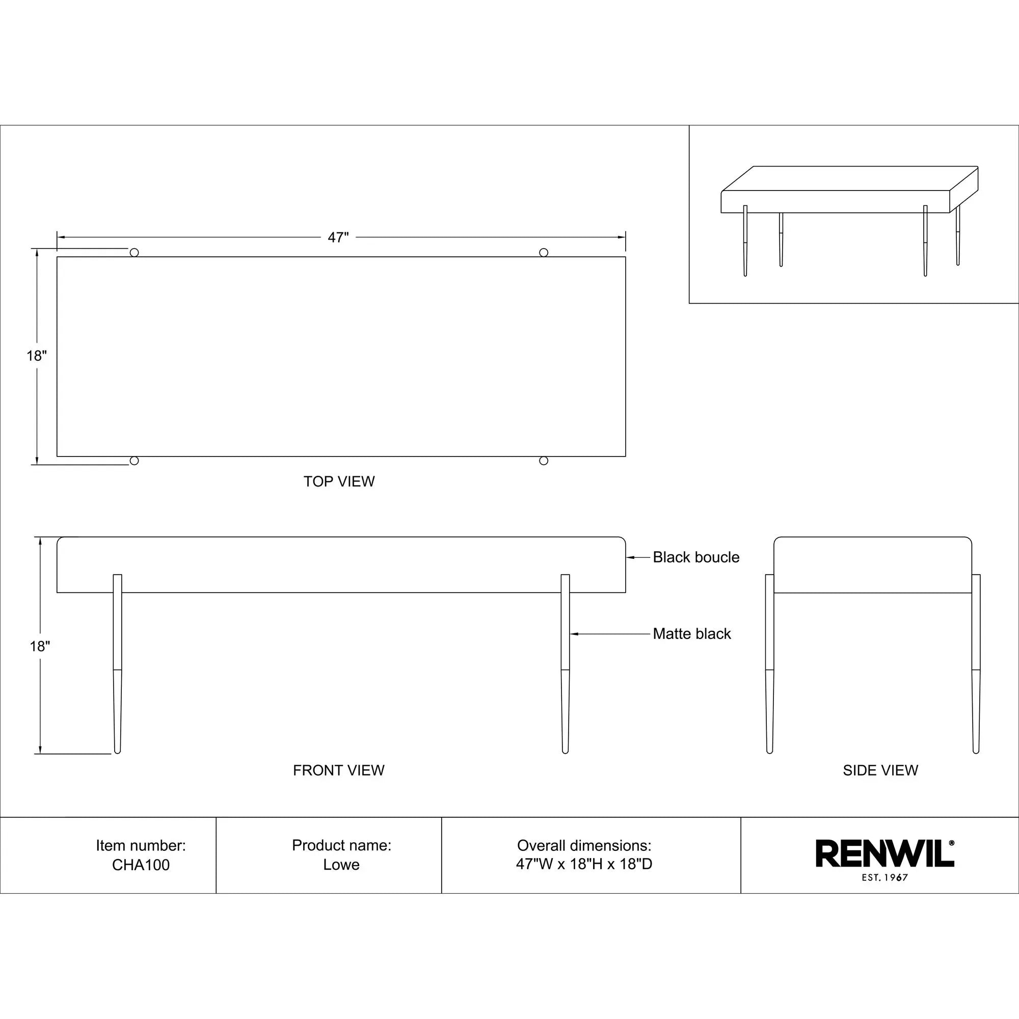Benches & OttomansLowe Bench - Dekor Butik