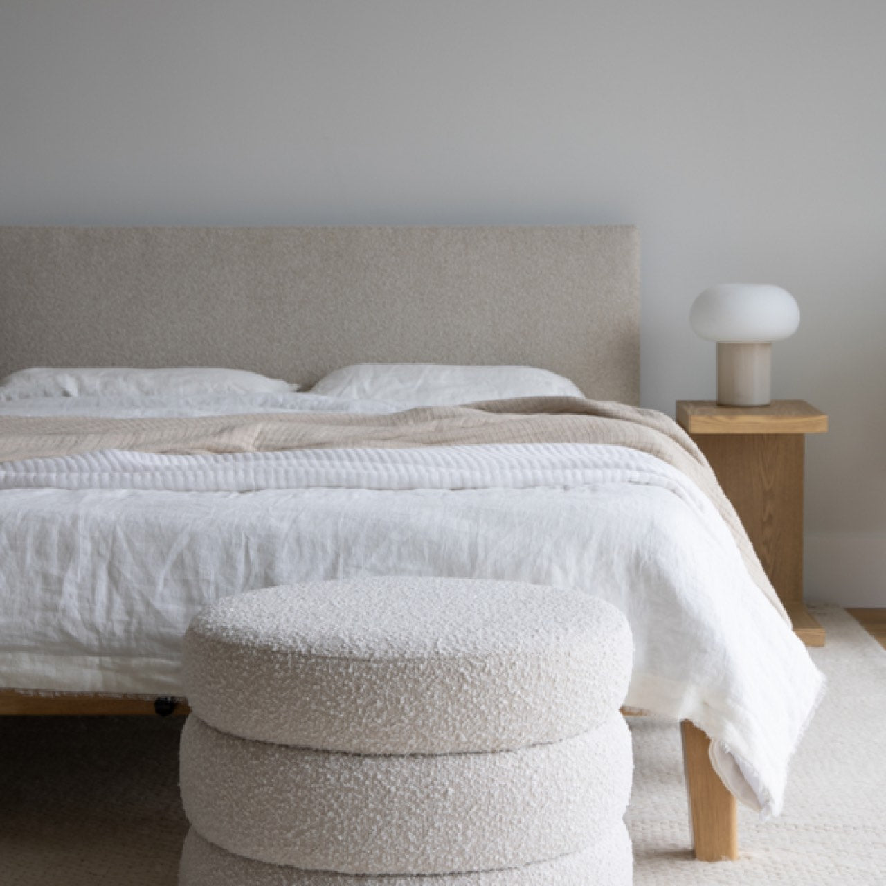 baseLuna Tool - free King Bed - Buff - Dekor Butik