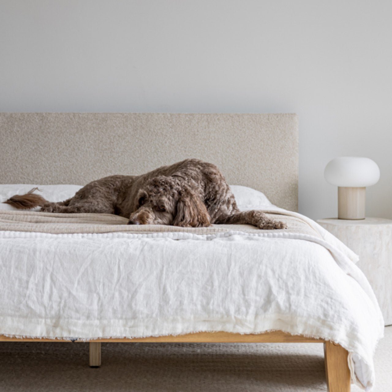baseLuna Tool - free King Bed - Buff - Dekor Butik