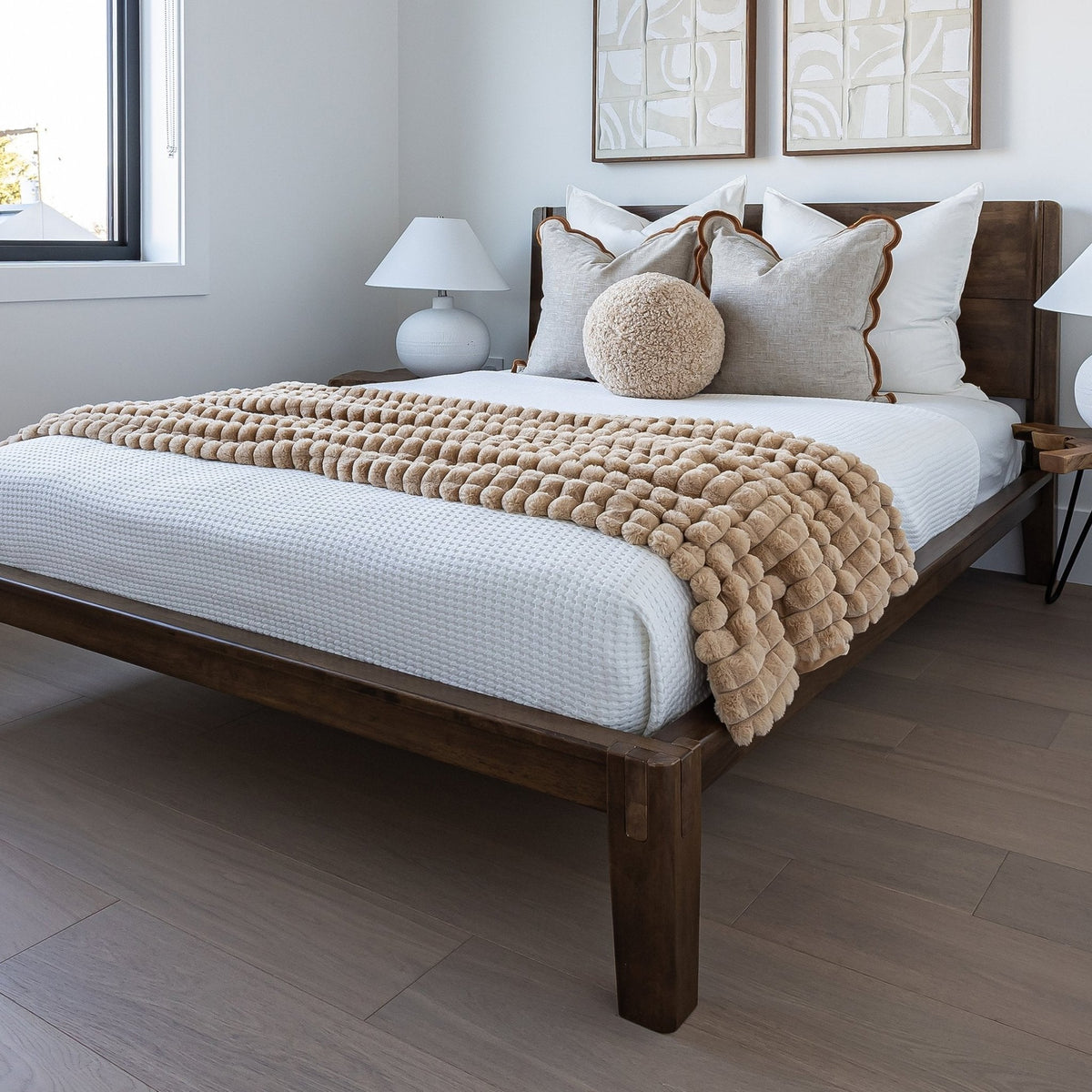 baseLuna Wood Tool - Free Double Bed - Coffee - Dekor Butik