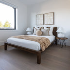 baseLuna Wood Tool - Free Queen Bed - Coffee - Dekor Butik