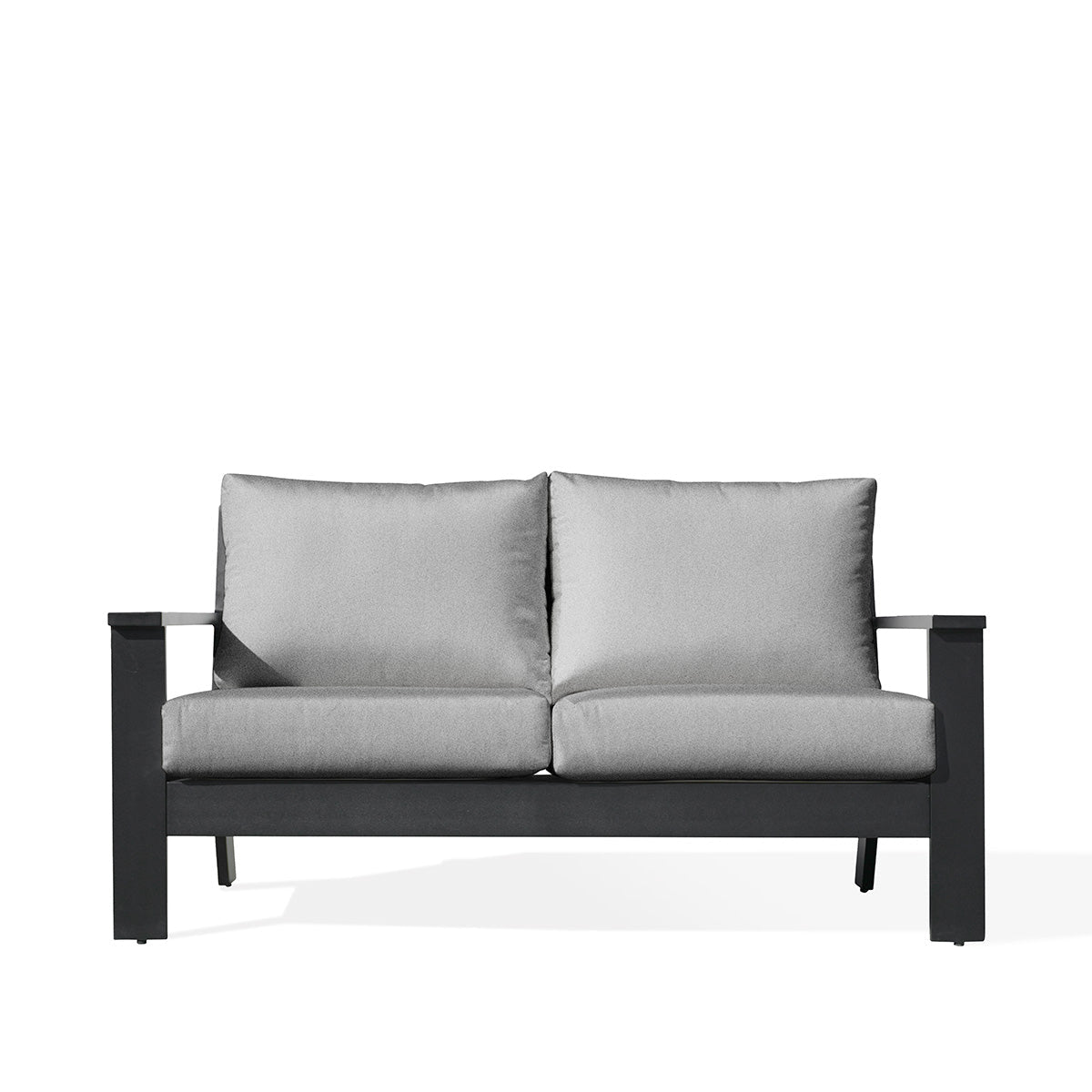 sofasMagnolia Black Aluminum Loveseat with Sunbrella® Cushions - Dekor Butik