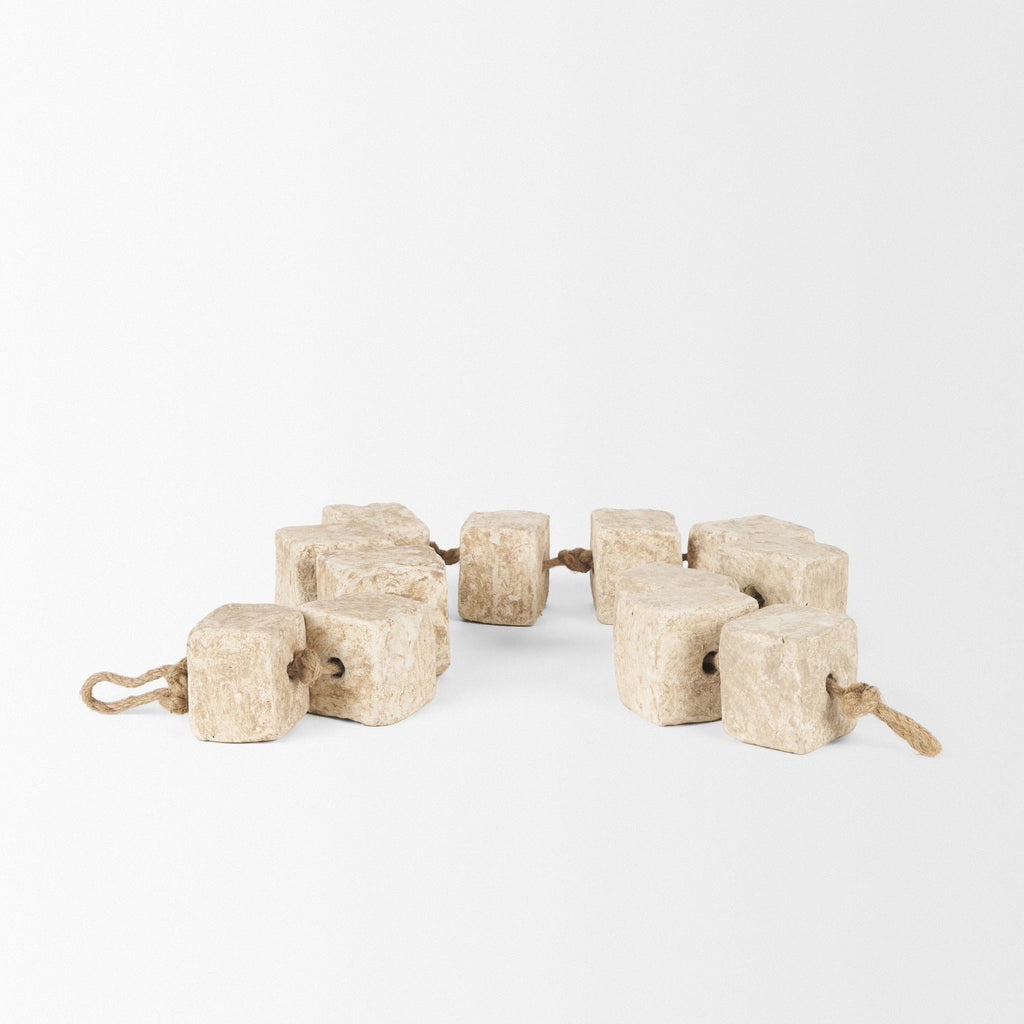 Mala Beige Paper Mache Cube Garland - Dekor Butik