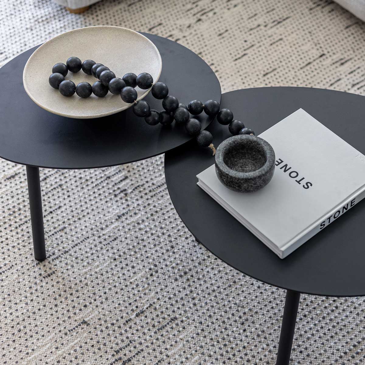baseMalibu Coffee Table Set of 2 - Black - Dekor Butik
