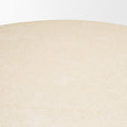 Marbrello 60" Botticino Marble Top Light Brown Fluted Wood Round Dining Table - Dekor Butik