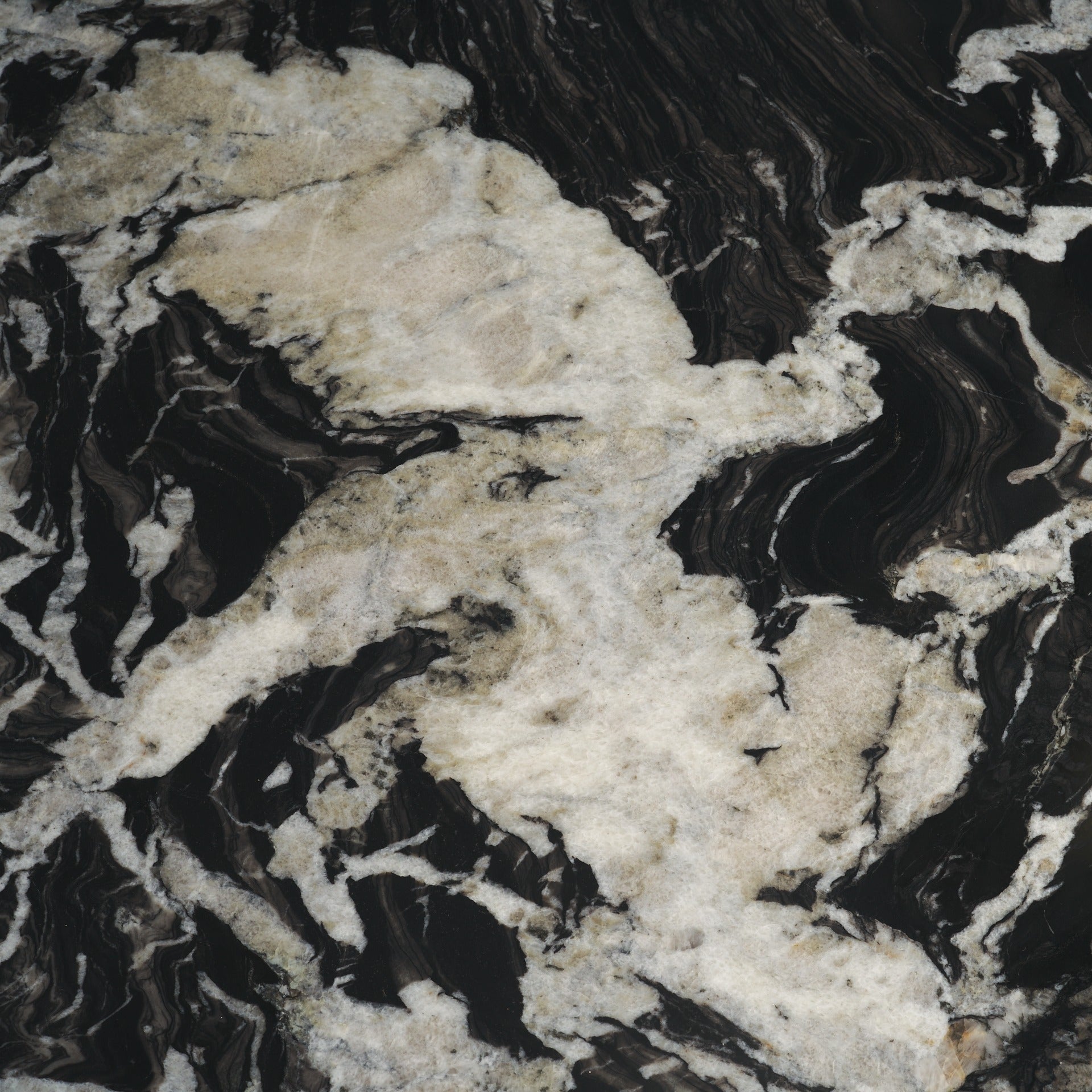 Marilyn Black Forest Marble Black Wood Pedestal Round Dining Table - Dekor Butik