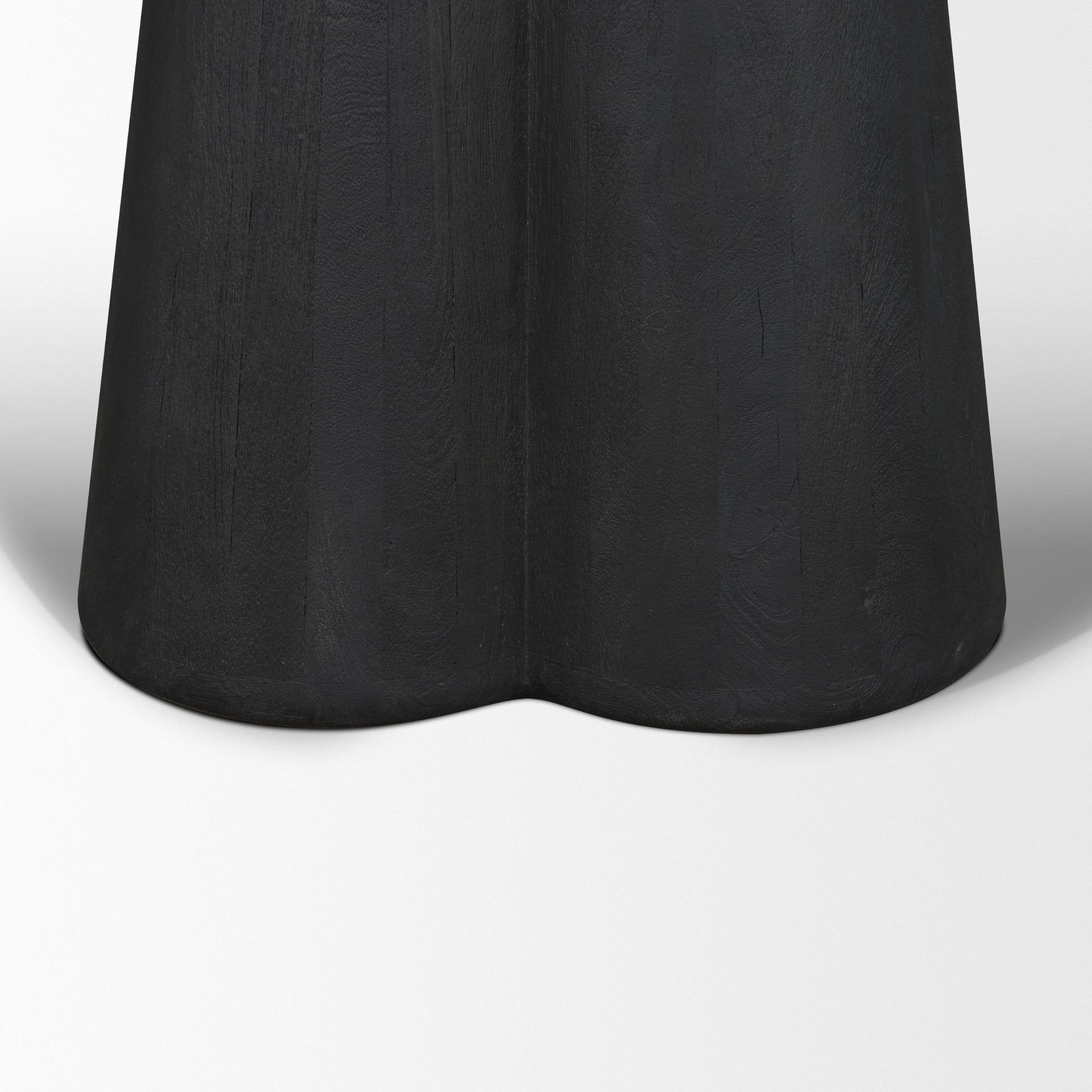 Marilyn Black Forest Marble Black Wood Pedestal Round Dining Table - Dekor Butik