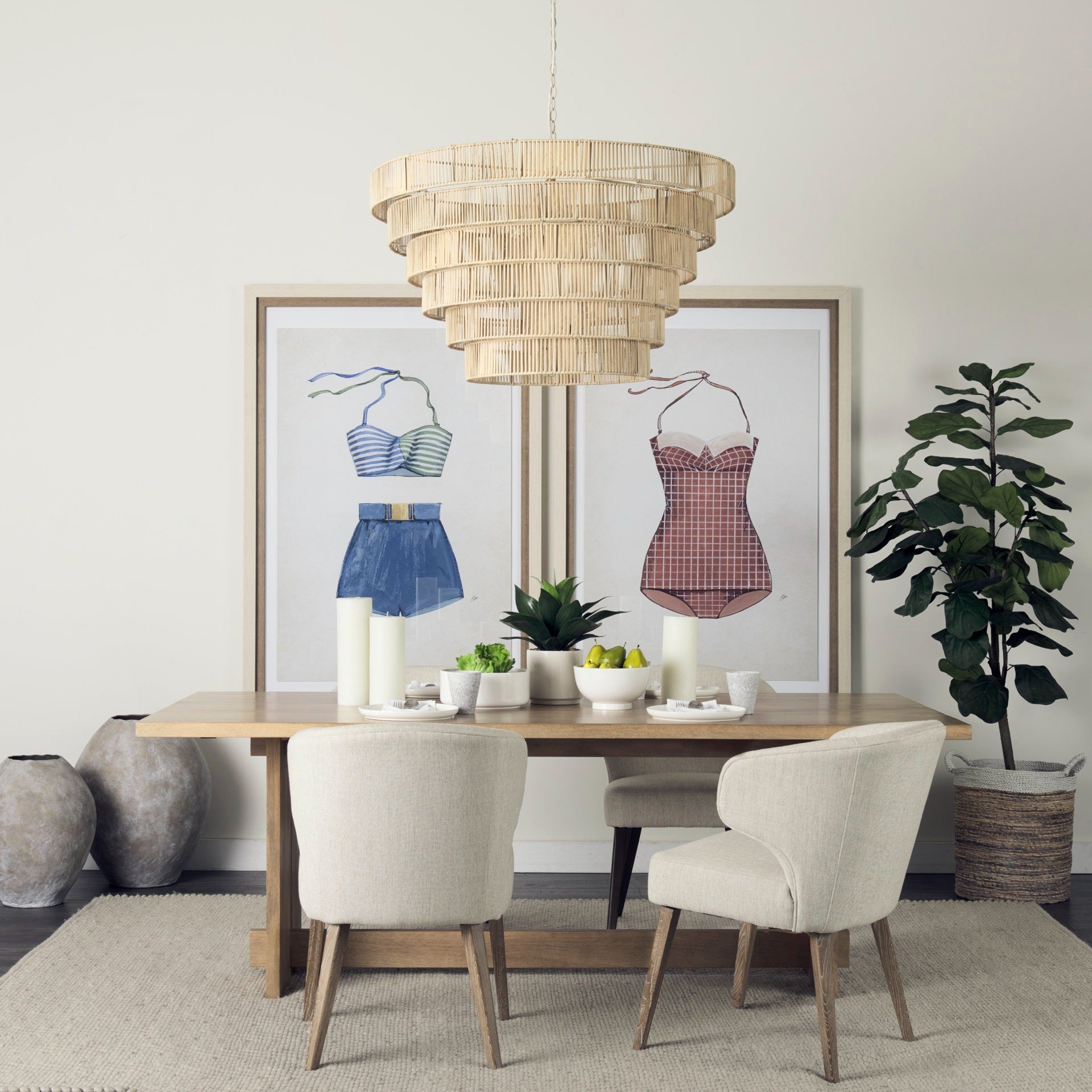 Marimba Natural can 6 Tier Chandelier - Dekor Butik