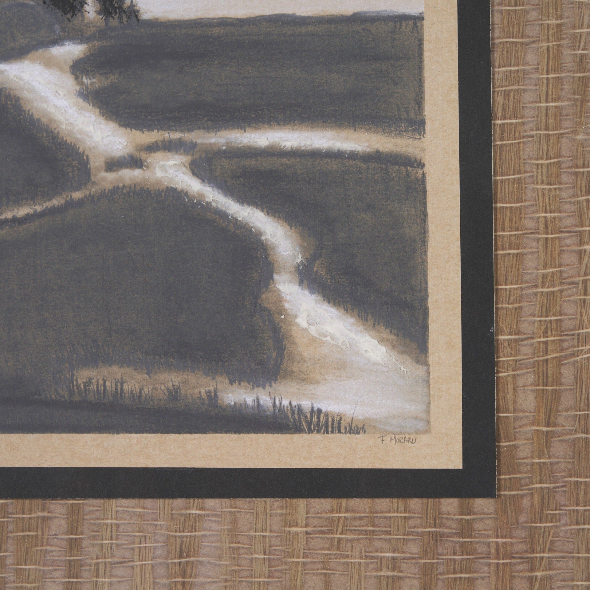 Marshland Shadows (Set of 2) by Mercana Studio a Hand Embellished Framed Art Print Matted under Glas - Dekor Butik
