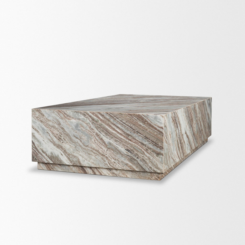 Matteo Solid Pink Marble Rectangular Coffee Table - Dekor Butik
