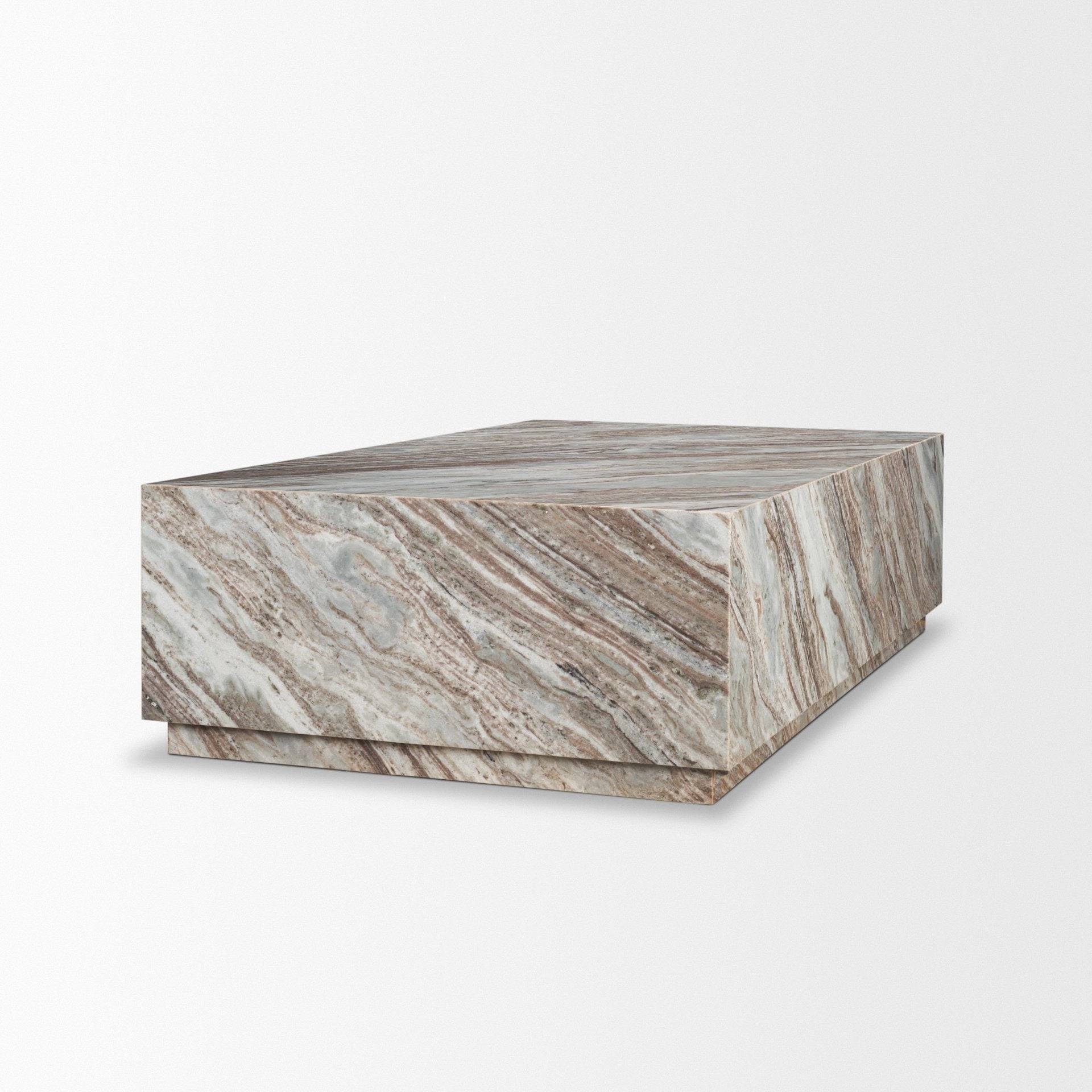 Matteo Solid Pink Marble Rectangular Coffee Table - Dekor Butik