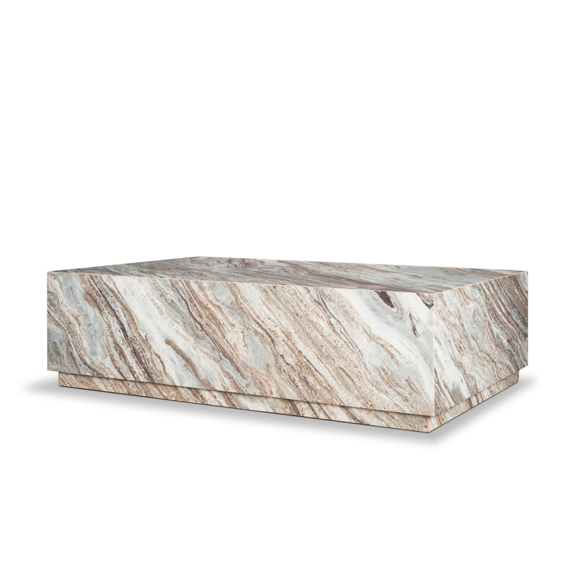Matteo Solid Pink Marble Rectangular Coffee Table - Dekor Butik