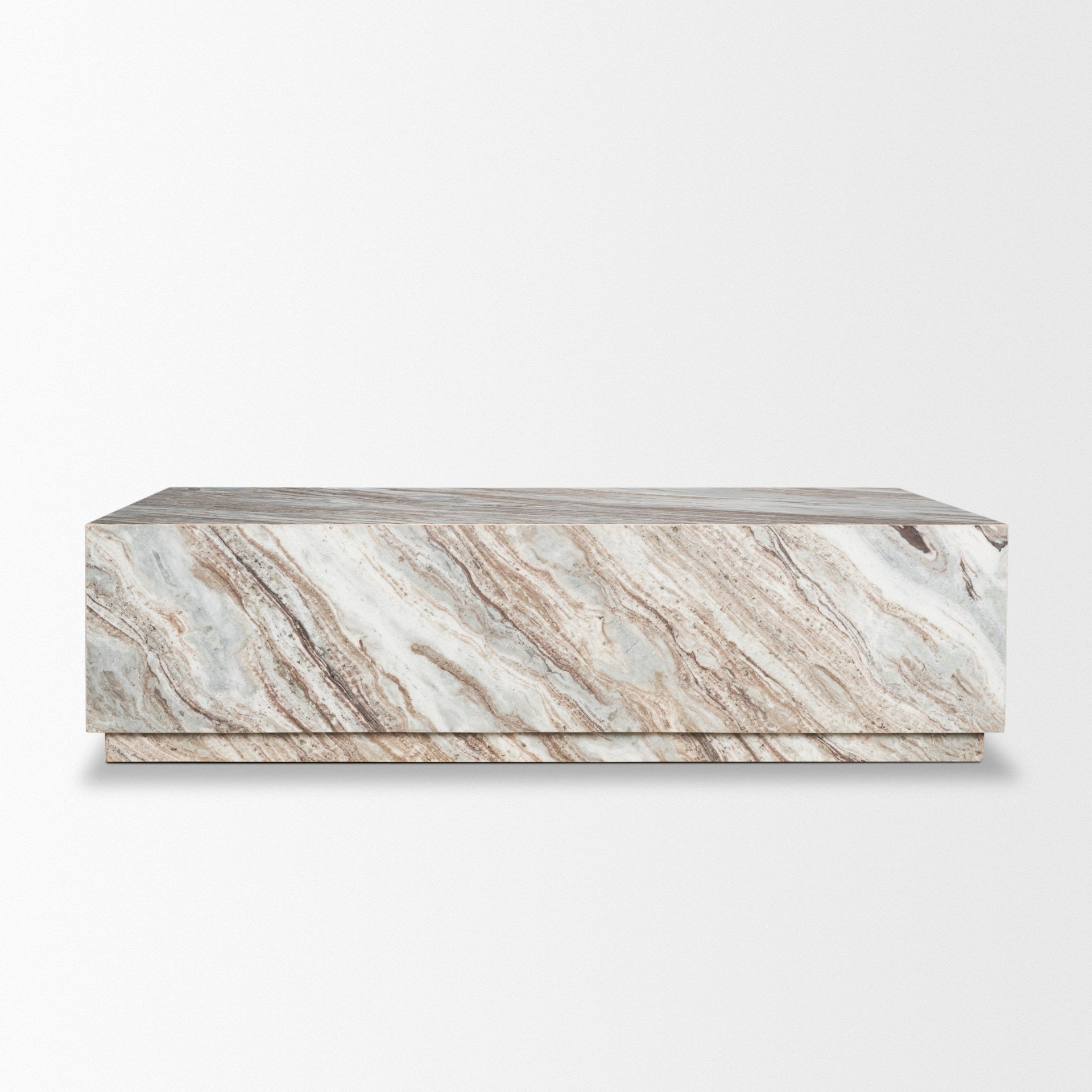 Matteo Solid Pink Marble Rectangular Coffee Table - Dekor Butik