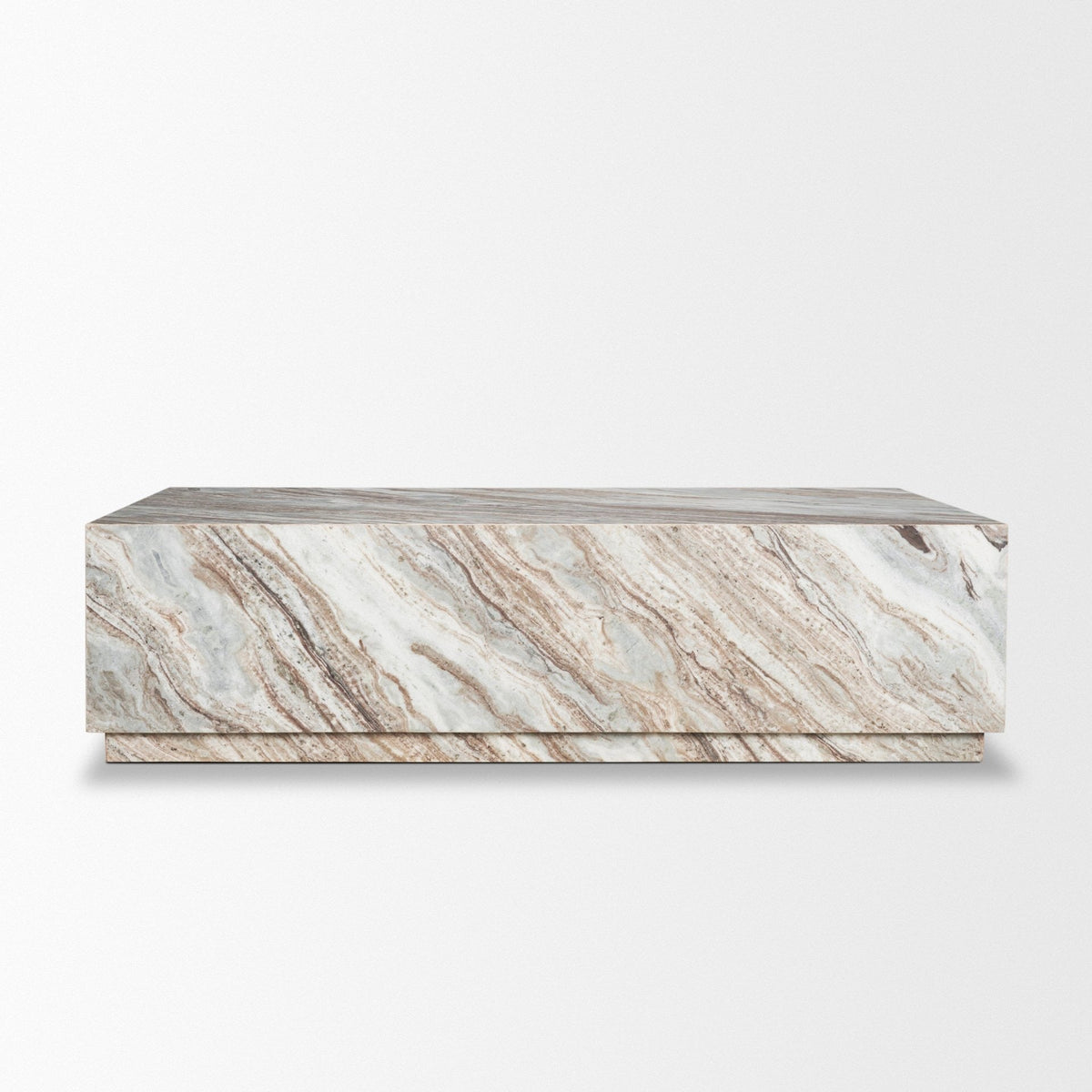 Matteo Solid Pink Marble Rectangular Coffee Table - Dekor Butik